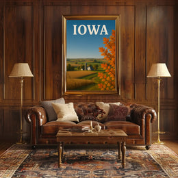 Iowa Tranquil Autumn Landscape Travel Poster PosterGoat