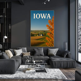 Iowa Tranquil Autumn Landscape Travel Poster PosterGoat