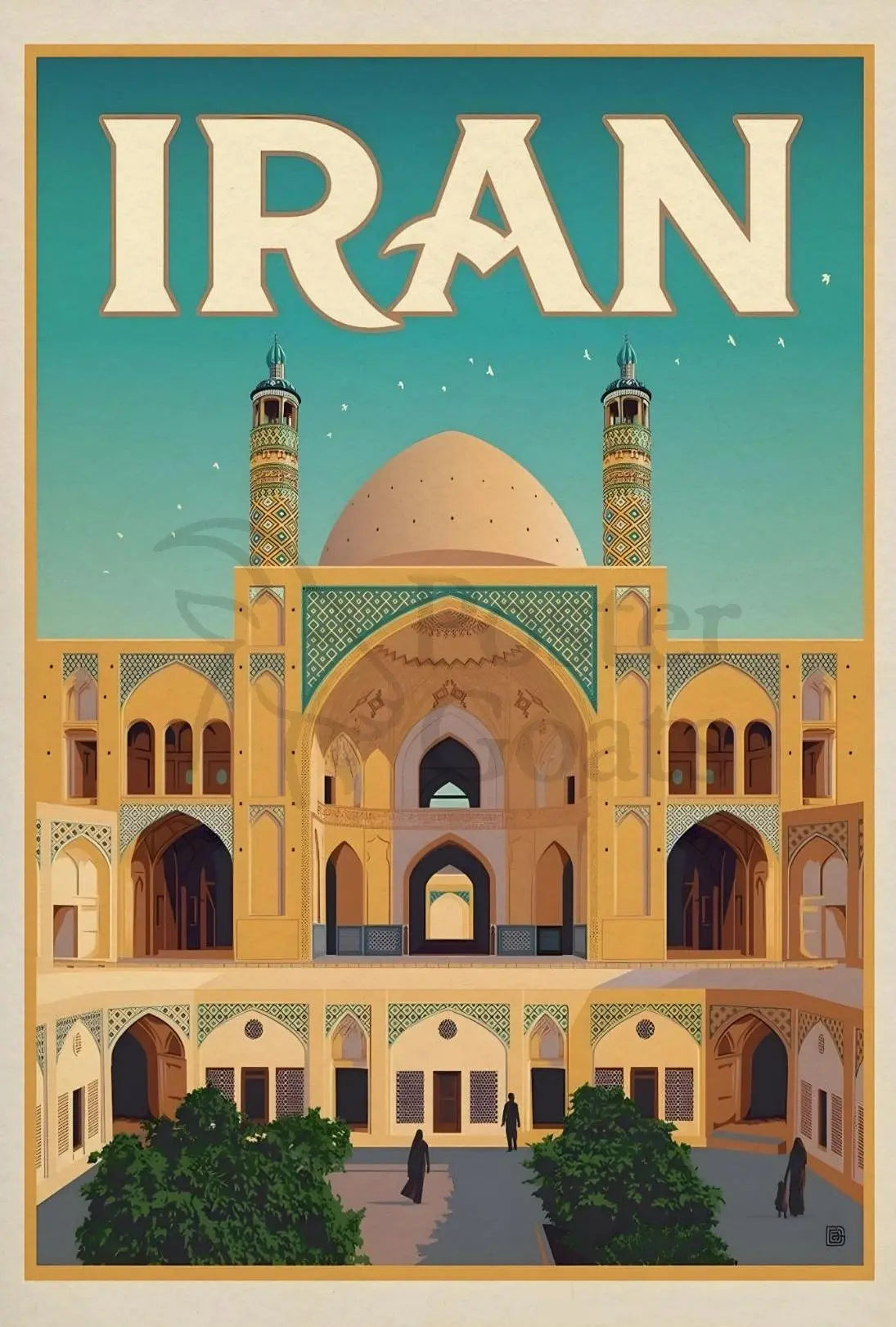 Iranian Cultural Elegance Showcased in Vintage Travel Poster PosterGoat