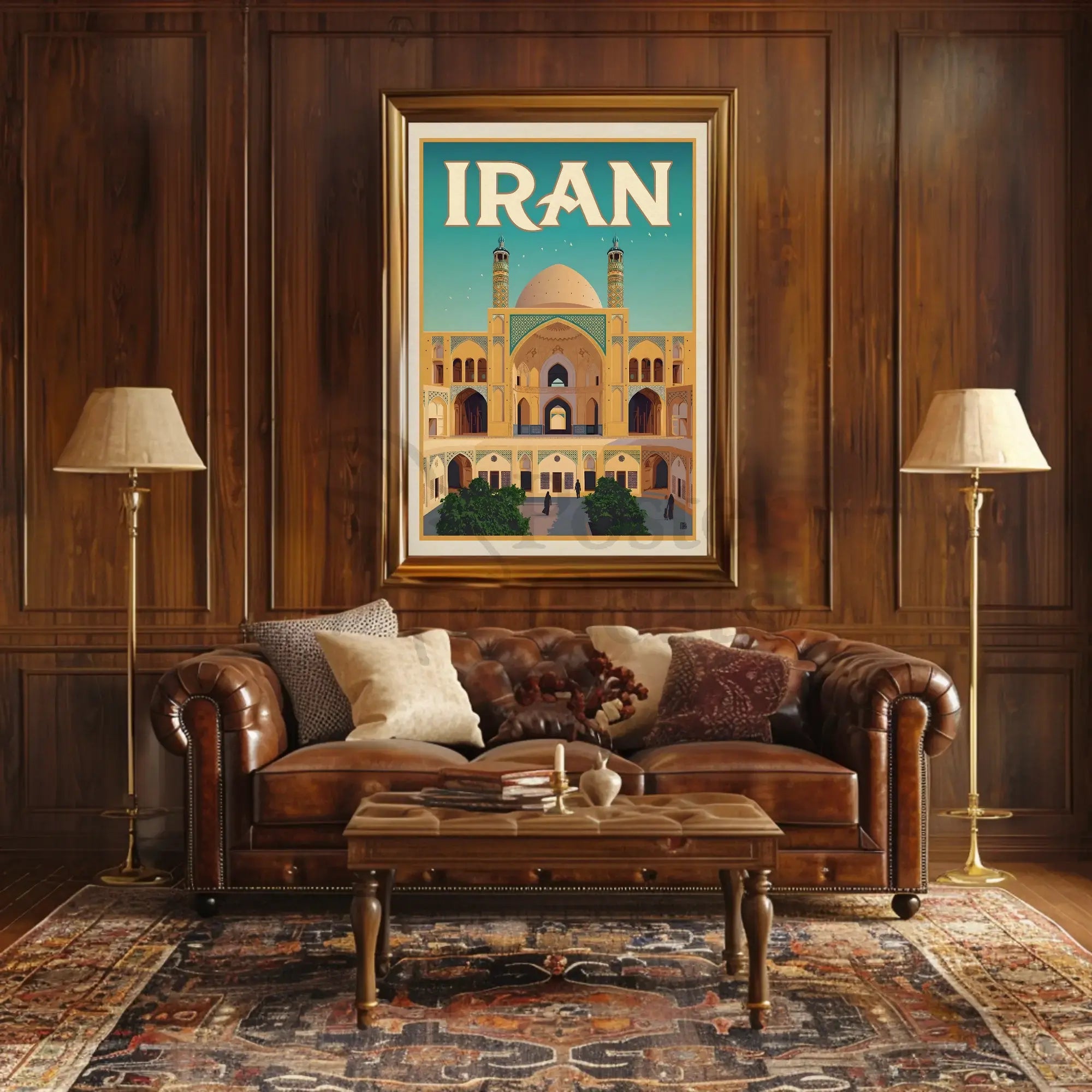 Iranian Cultural Elegance Showcased in Vintage Travel Poster PosterGoat