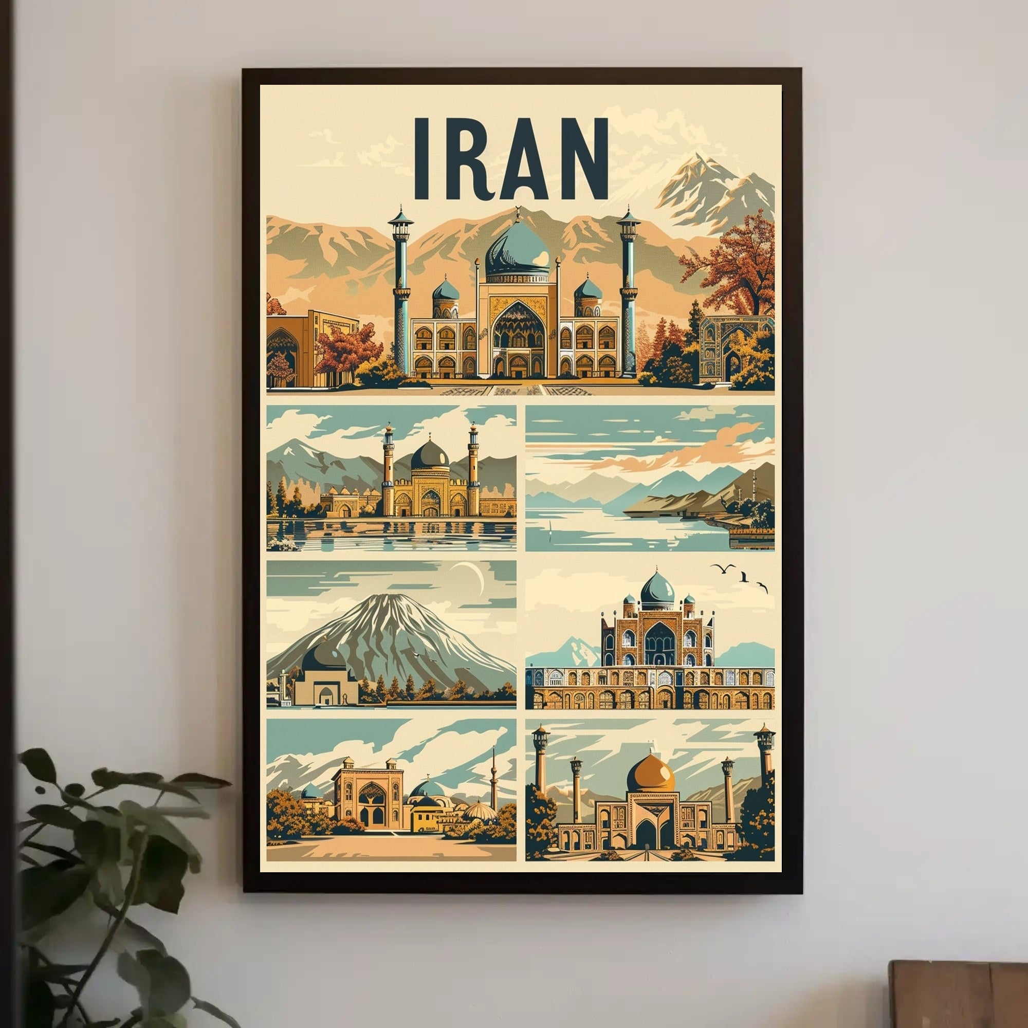 Iranian Landmarks Vintage Travel Poster PosterGoat