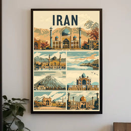 Iranian Landmarks Vintage Travel Poster PosterGoat