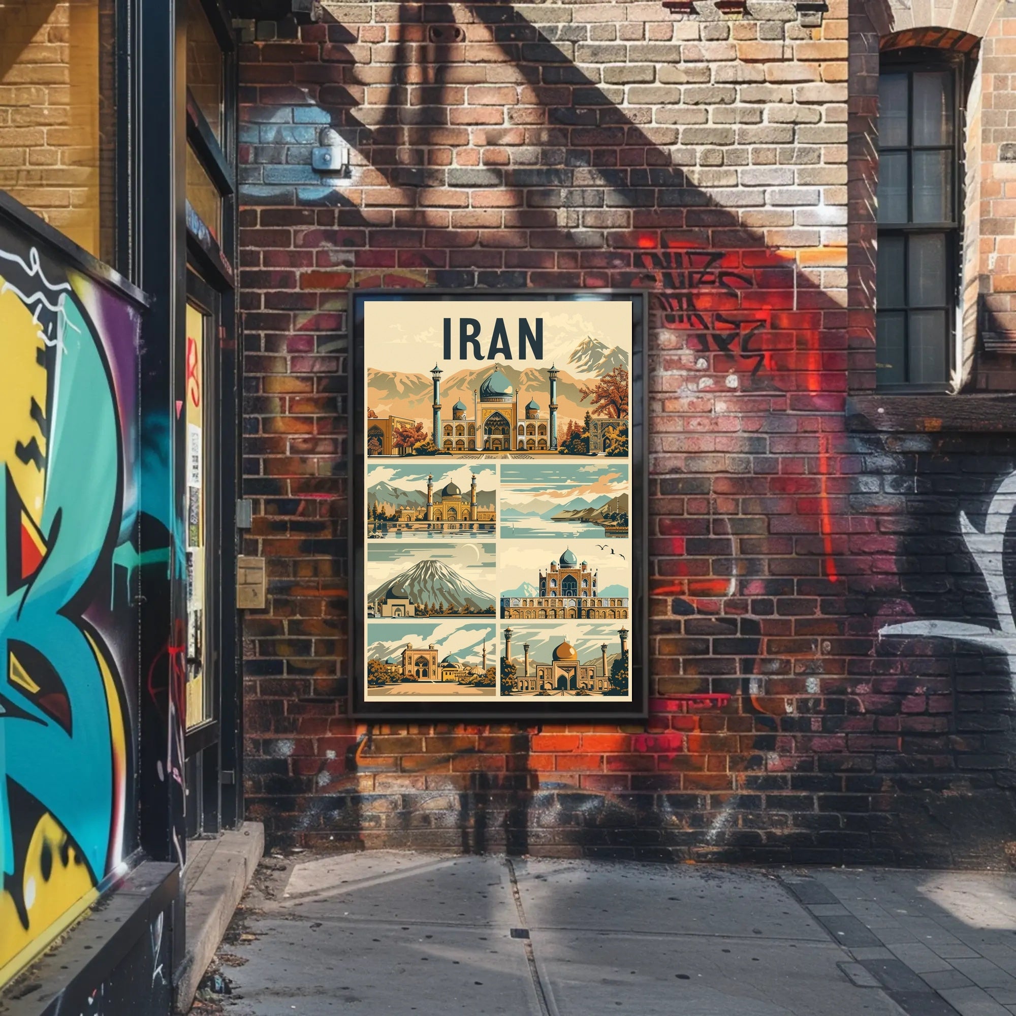 Iranian Landmarks Vintage Travel Poster PosterGoat