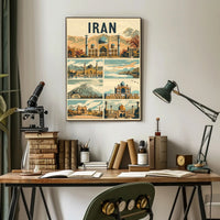 Iranian Landmarks Vintage Travel Poster PosterGoat