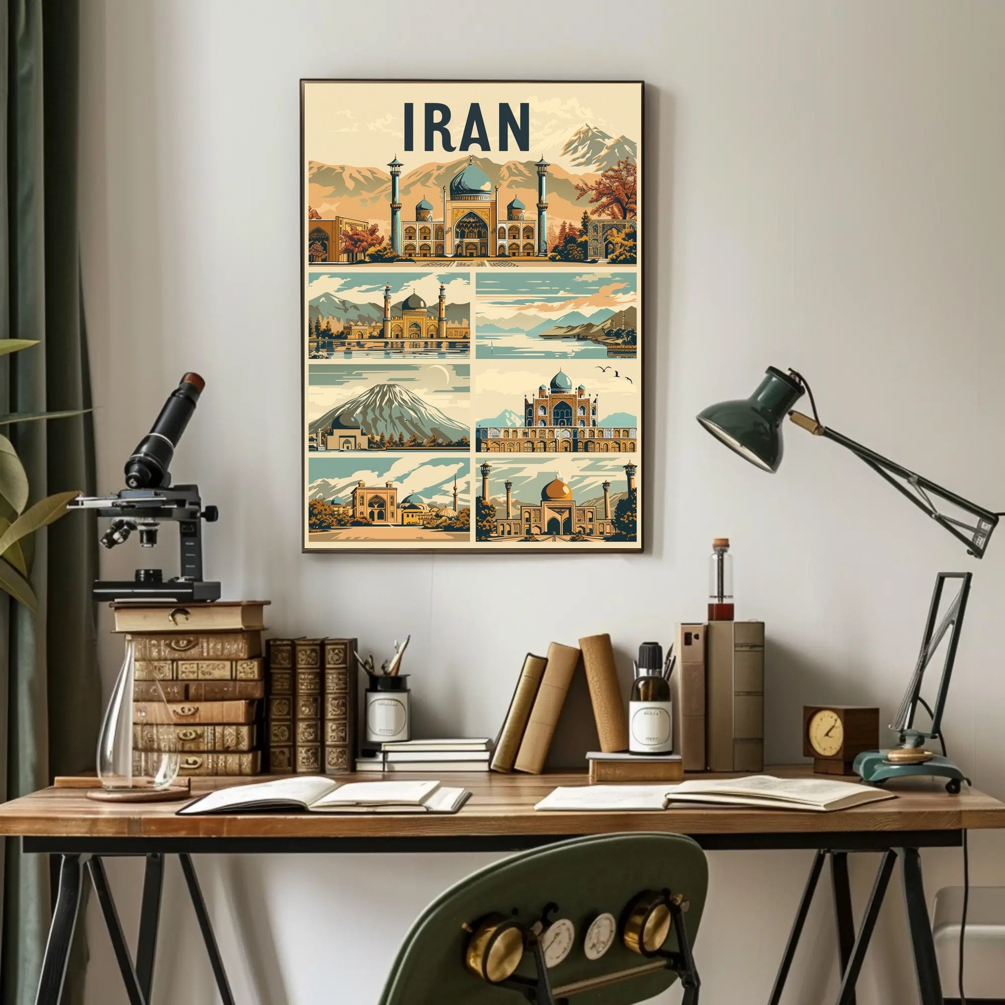 Iranian Landmarks Vintage Travel Poster PosterGoat