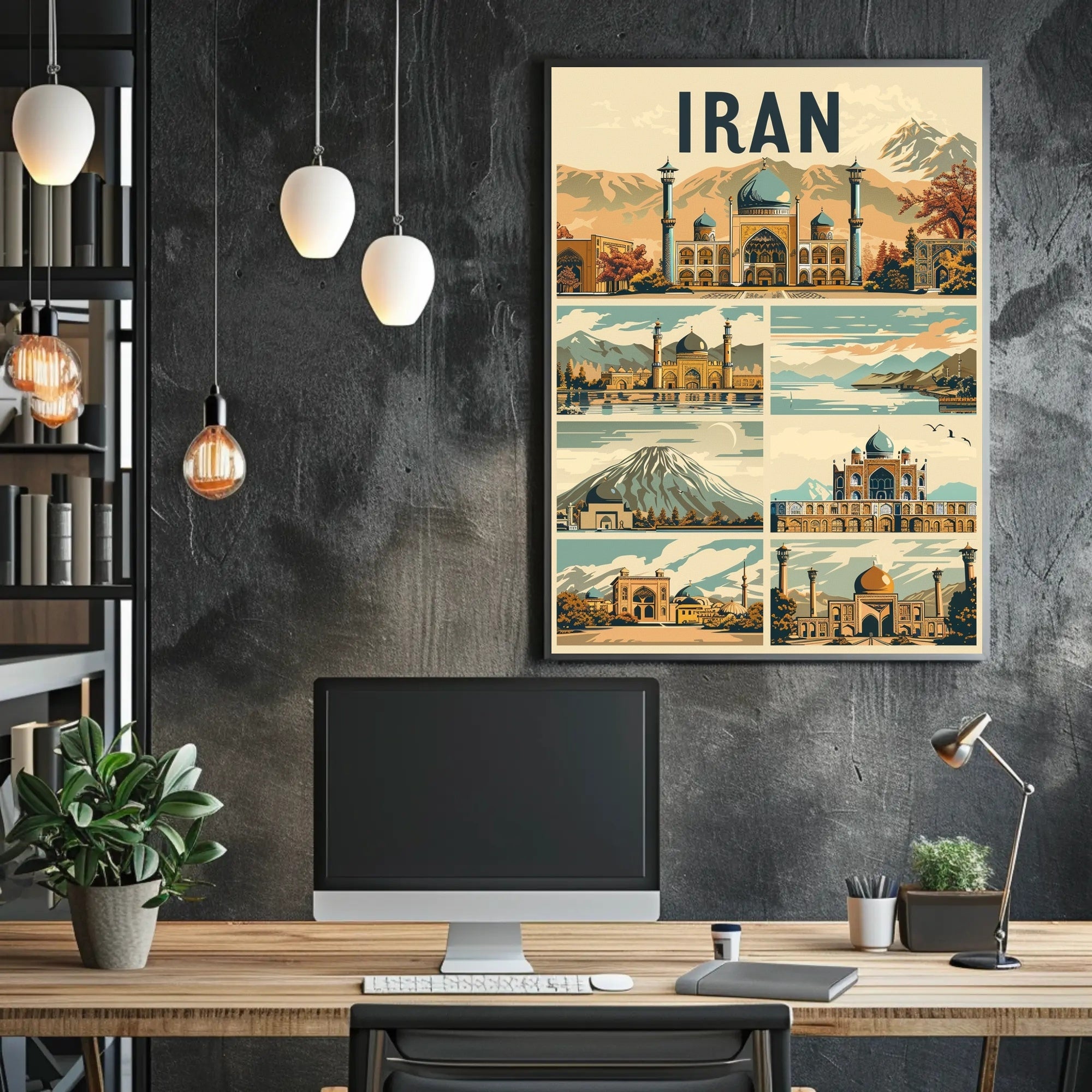 Iranian Landmarks Vintage Travel Poster PosterGoat