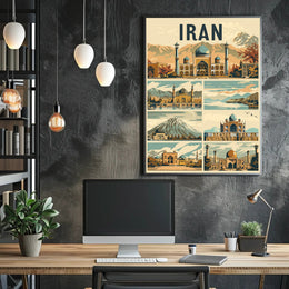 Iranian Landmarks Vintage Travel Poster PosterGoat