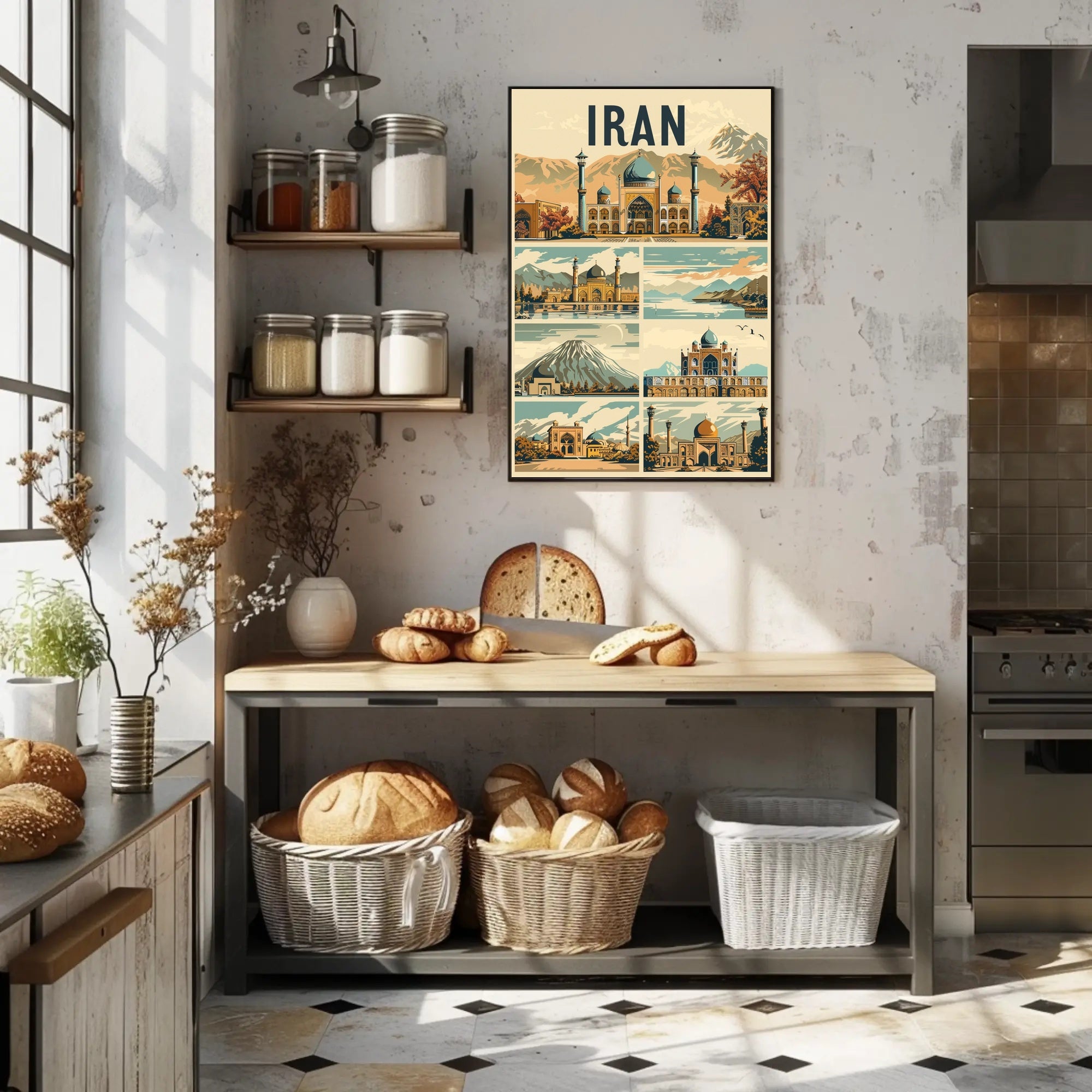 Iranian Landmarks Vintage Travel Poster PosterGoat