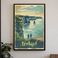 Ireland Coastal Landscape Vintage Travel Poster PosterGoat
