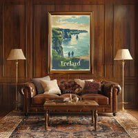 Ireland Coastal Landscape Vintage Travel Poster PosterGoat