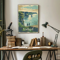 Ireland Coastal Landscape Vintage Travel Poster PosterGoat