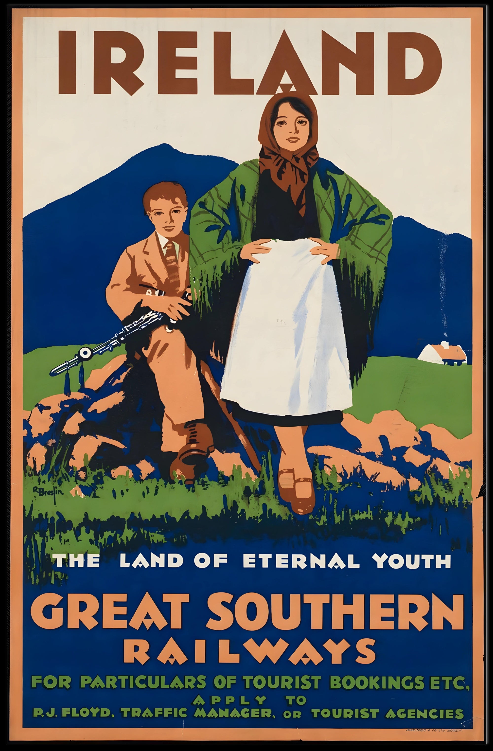 Ireland Eternal Youth Vintage Great Southern Railways Travel Poster PosterGoat