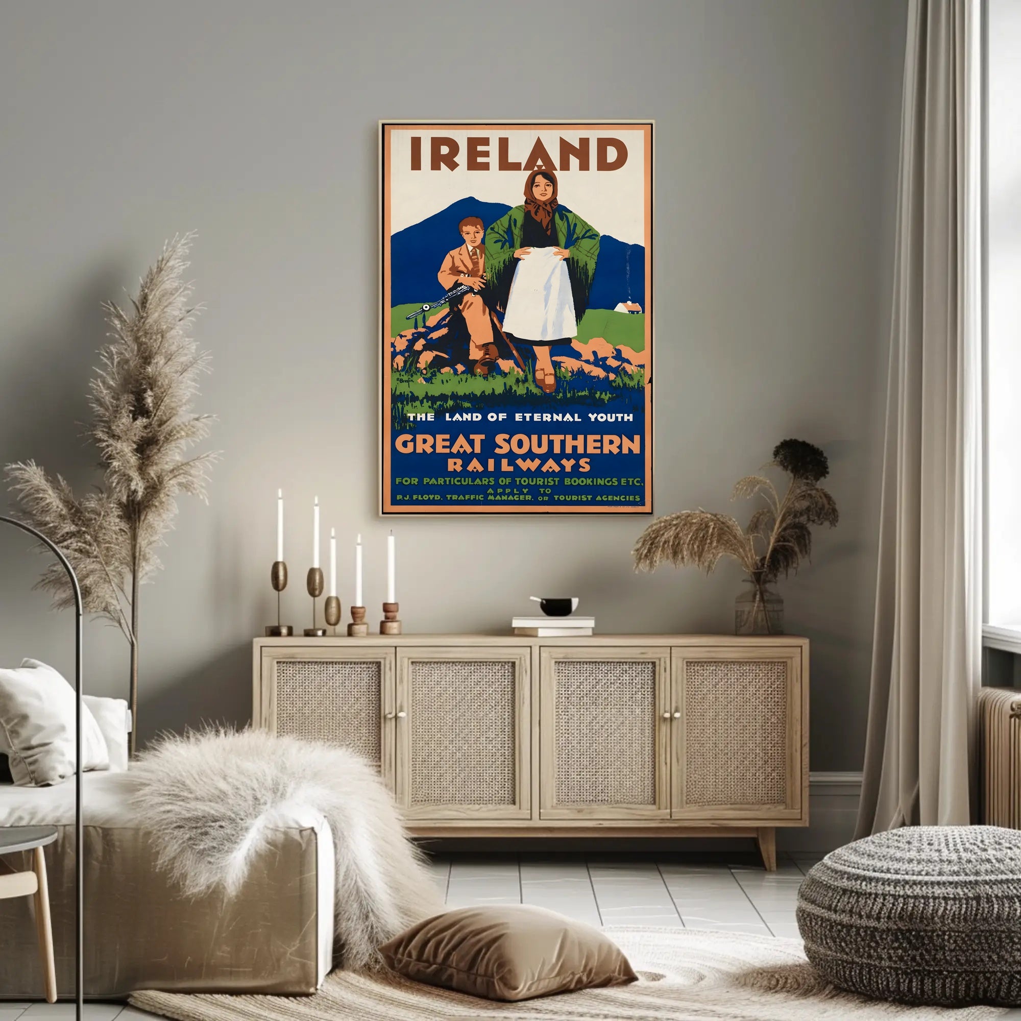 Ireland Eternal Youth Vintage Great Southern Railways Travel Poster PosterGoat