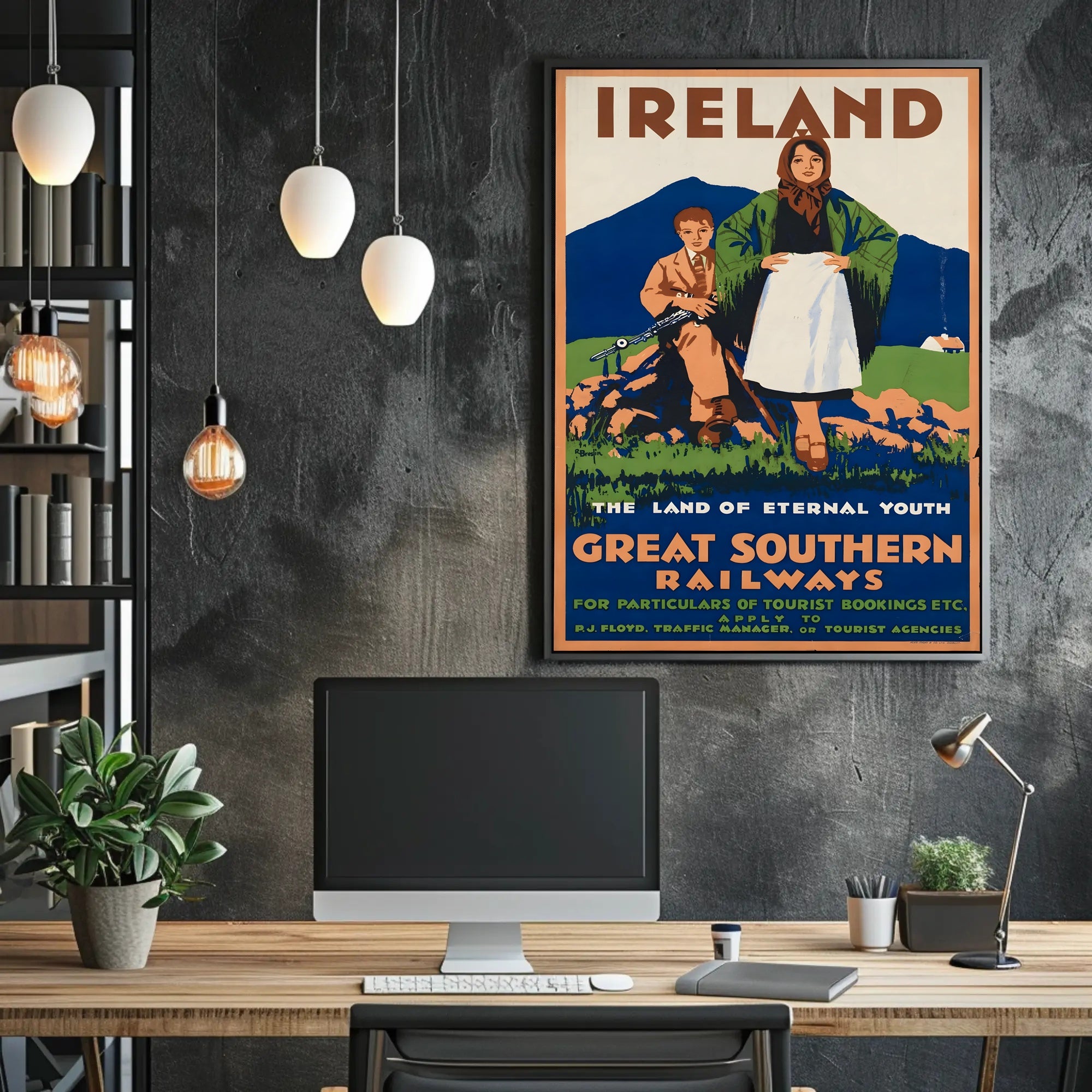 Ireland Eternal Youth Vintage Great Southern Railways Travel Poster PosterGoat