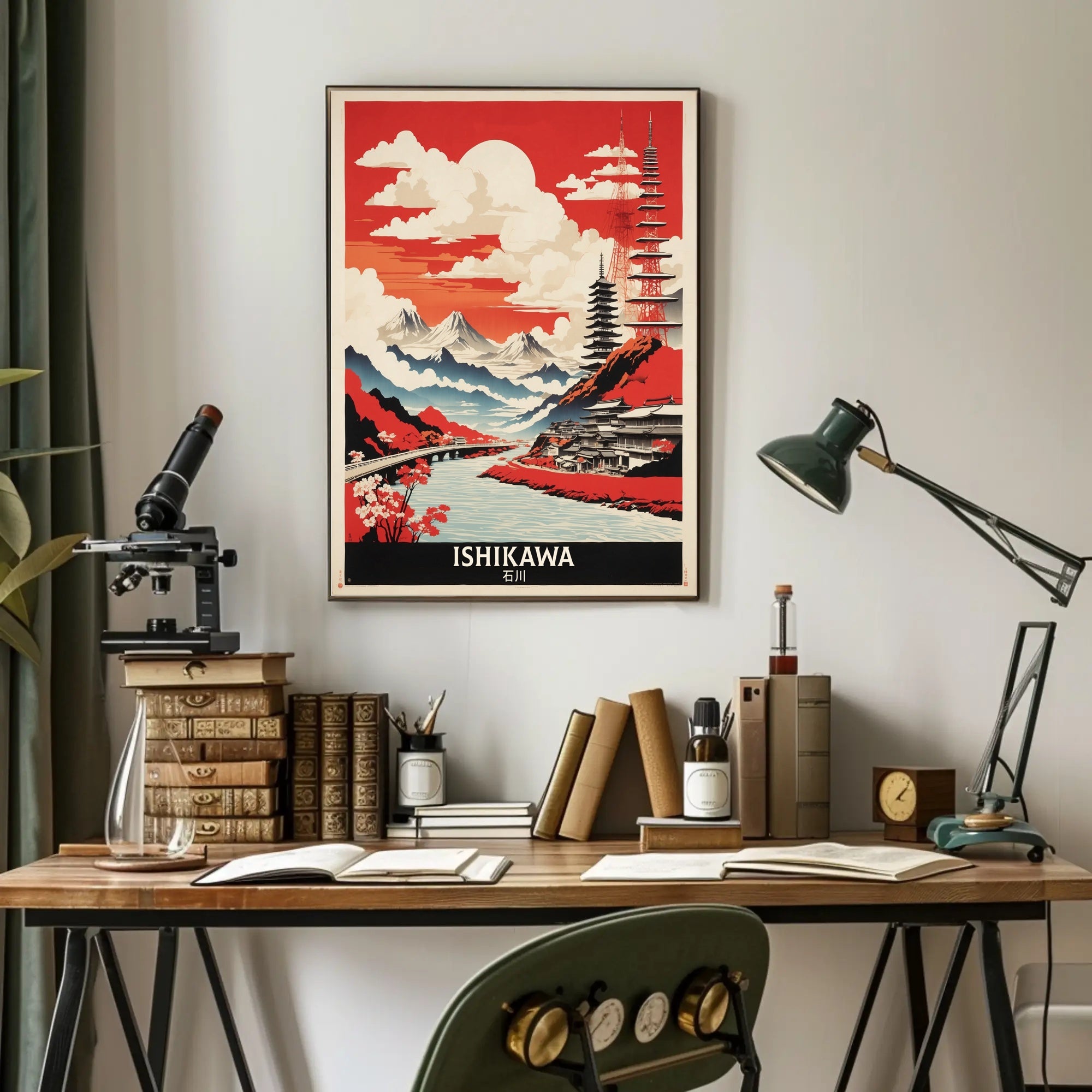 Ishikawa Landscape Vintage Travel Poster PosterGoat