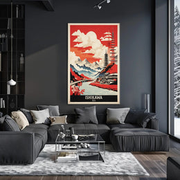Ishikawa Landscape Vintage Travel Poster PosterGoat