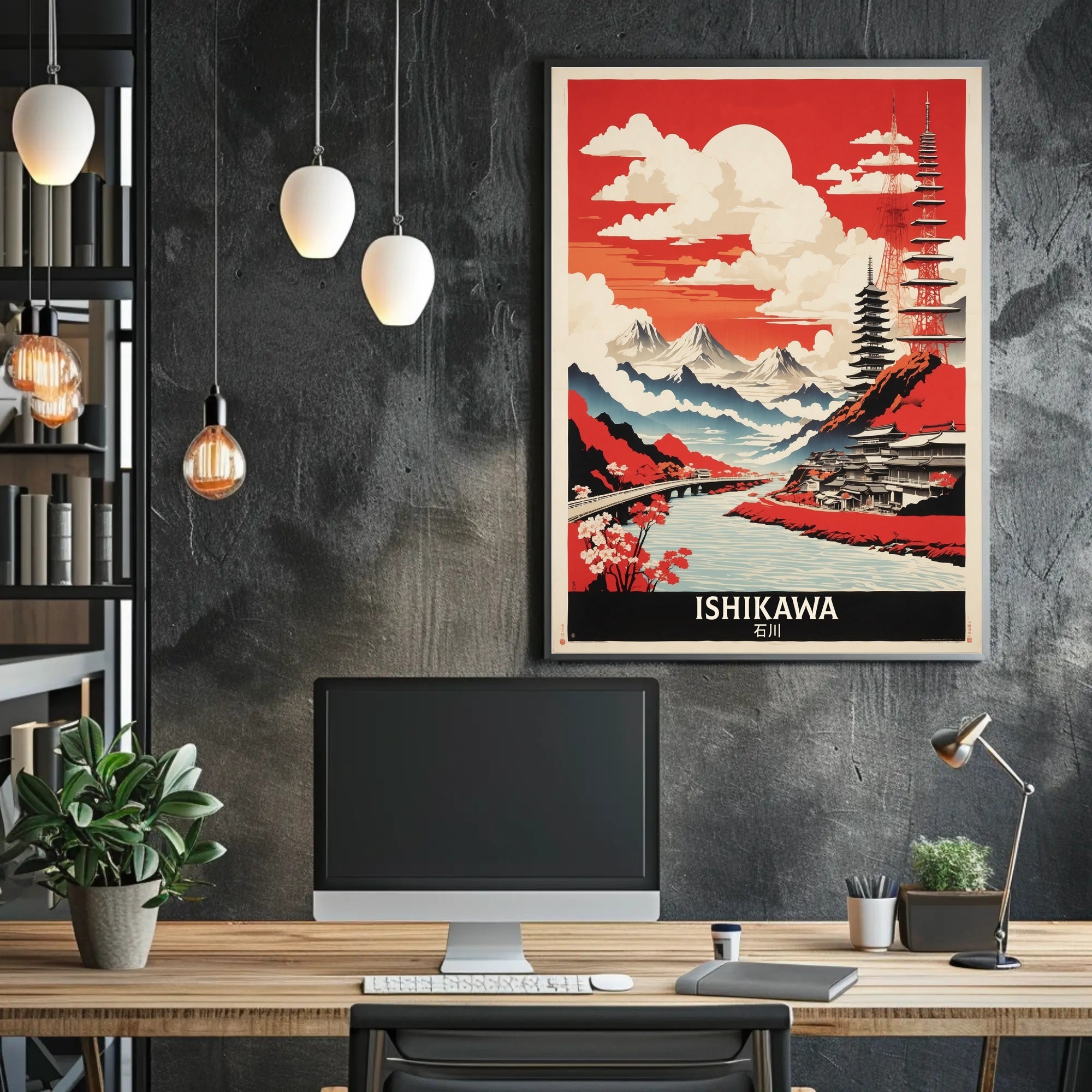 Ishikawa Landscape Vintage Travel Poster PosterGoat