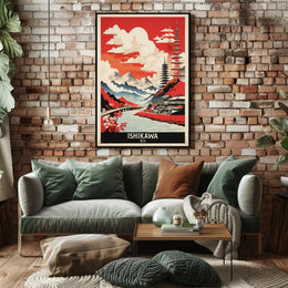 Ishikawa Landscape Vintage Travel Poster PosterGoat
