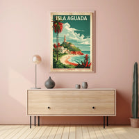 Isla Aguada Coastal Scene Vintage Travel Poster PosterGoat
