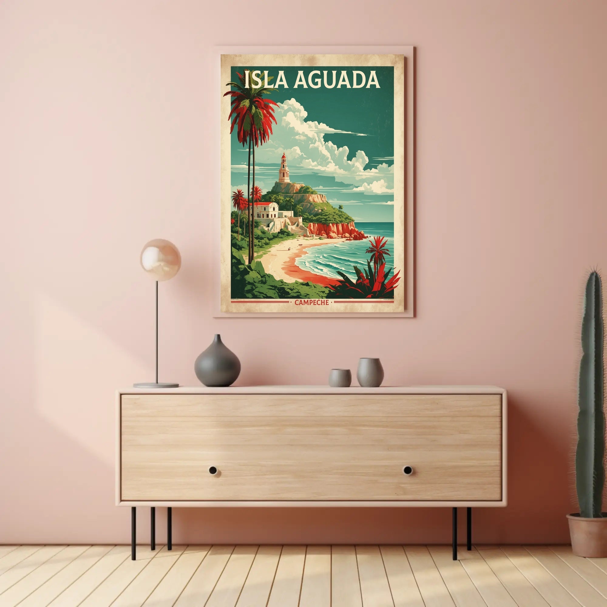 Isla Aguada Coastal Scene Vintage Travel Poster PosterGoat