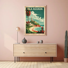 Isla Aguada Coastal Scene Vintage Travel Poster PosterGoat