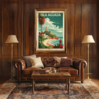 Isla Aguada Coastal Scene Vintage Travel Poster PosterGoat