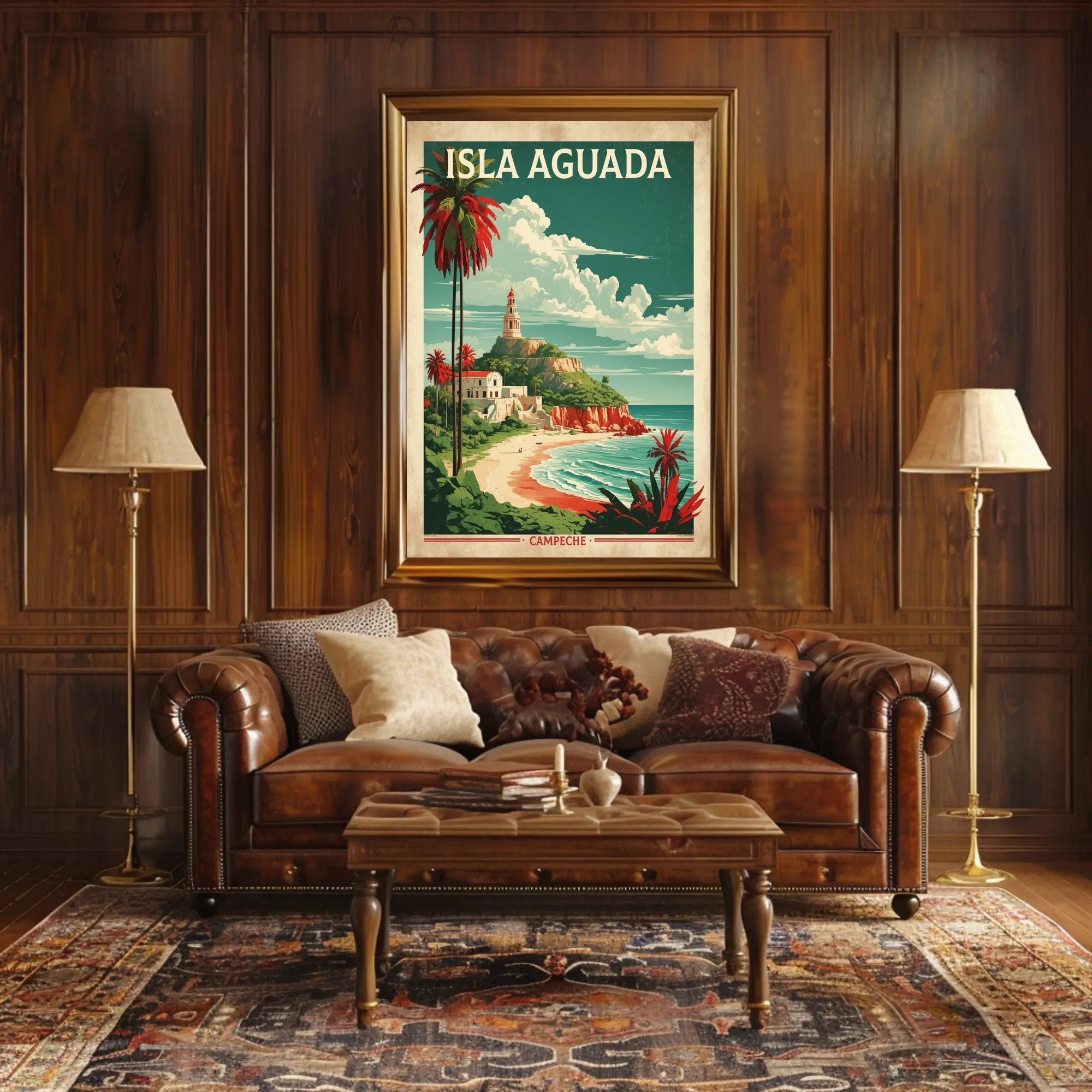 Isla Aguada Coastal Scene Vintage Travel Poster PosterGoat