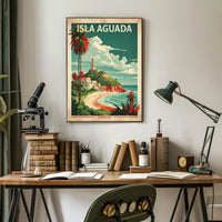 Isla Aguada Coastal Scene Vintage Travel Poster PosterGoat