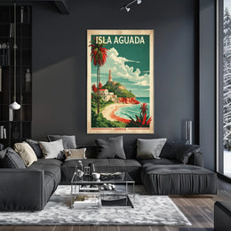 Isla Aguada Coastal Scene Vintage Travel Poster PosterGoat
