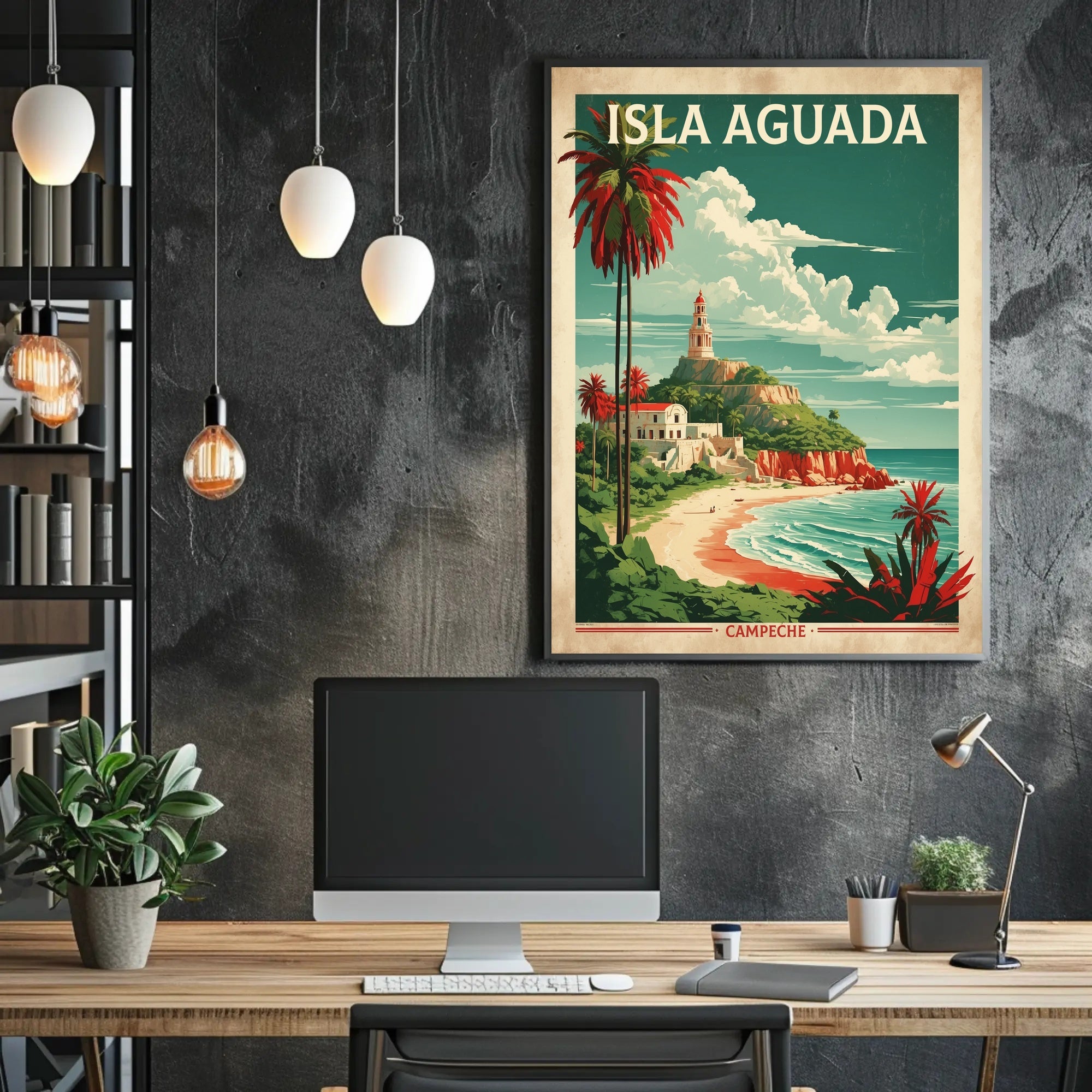 Isla Aguada Coastal Scene Vintage Travel Poster PosterGoat