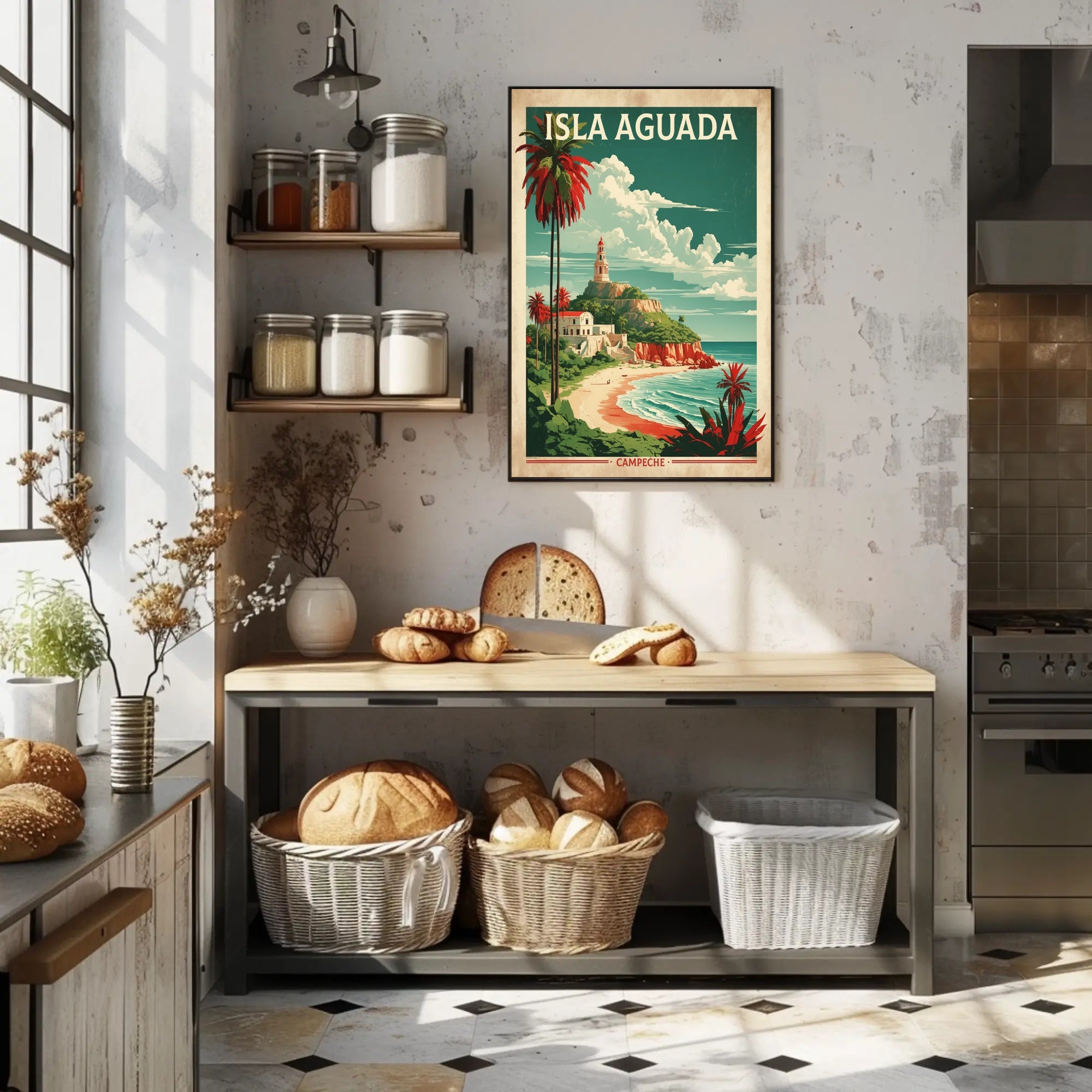 Isla Aguada Coastal Scene Vintage Travel Poster PosterGoat