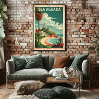 Isla Aguada Coastal Scene Vintage Travel Poster PosterGoat