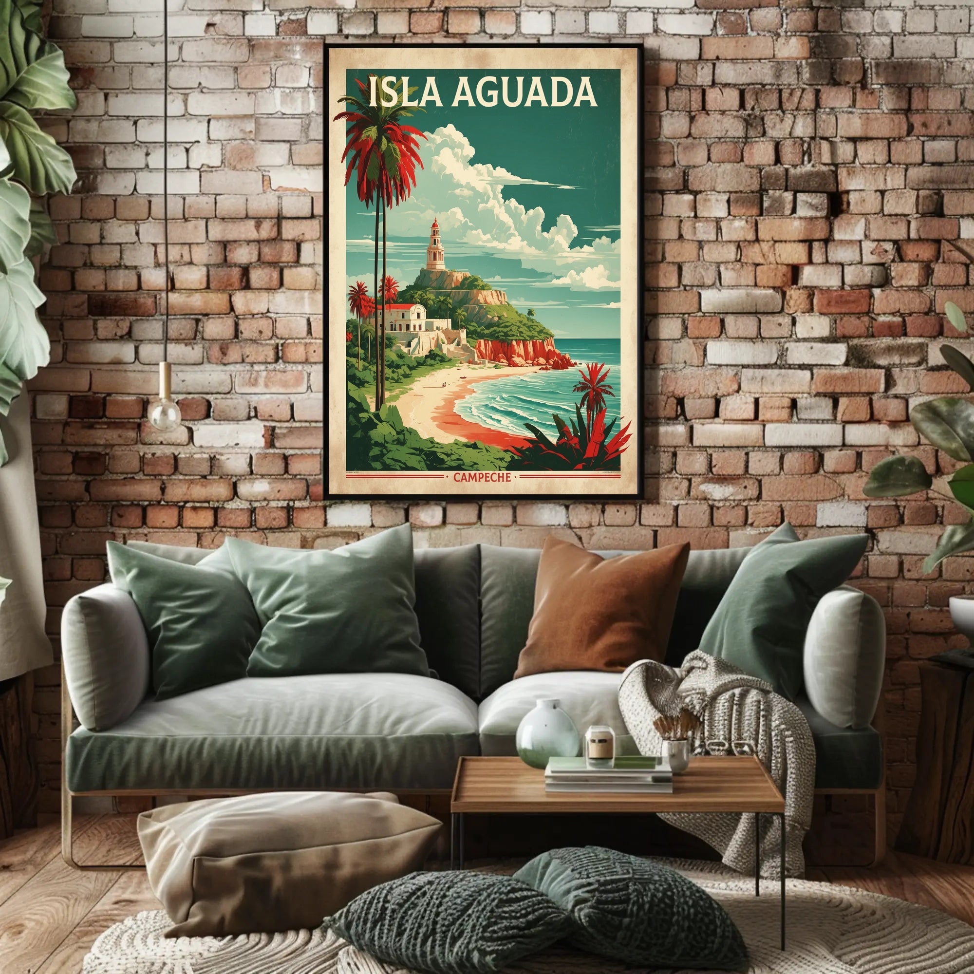Isla Aguada Coastal Scene Vintage Travel Poster PosterGoat
