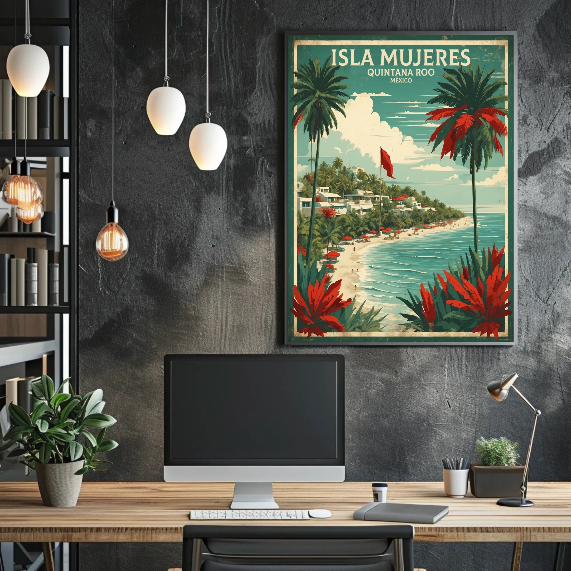 Isla Mujeres Vintage Travel Poster PosterGoat