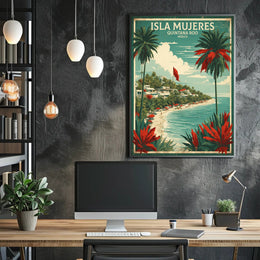 Isla Mujeres Vintage Travel Poster PosterGoat