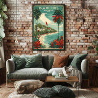 Isla Mujeres Vintage Travel Poster PosterGoat