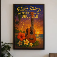 Island Strings: Tropical Music Paradise Cultural Poster PosterGoat
