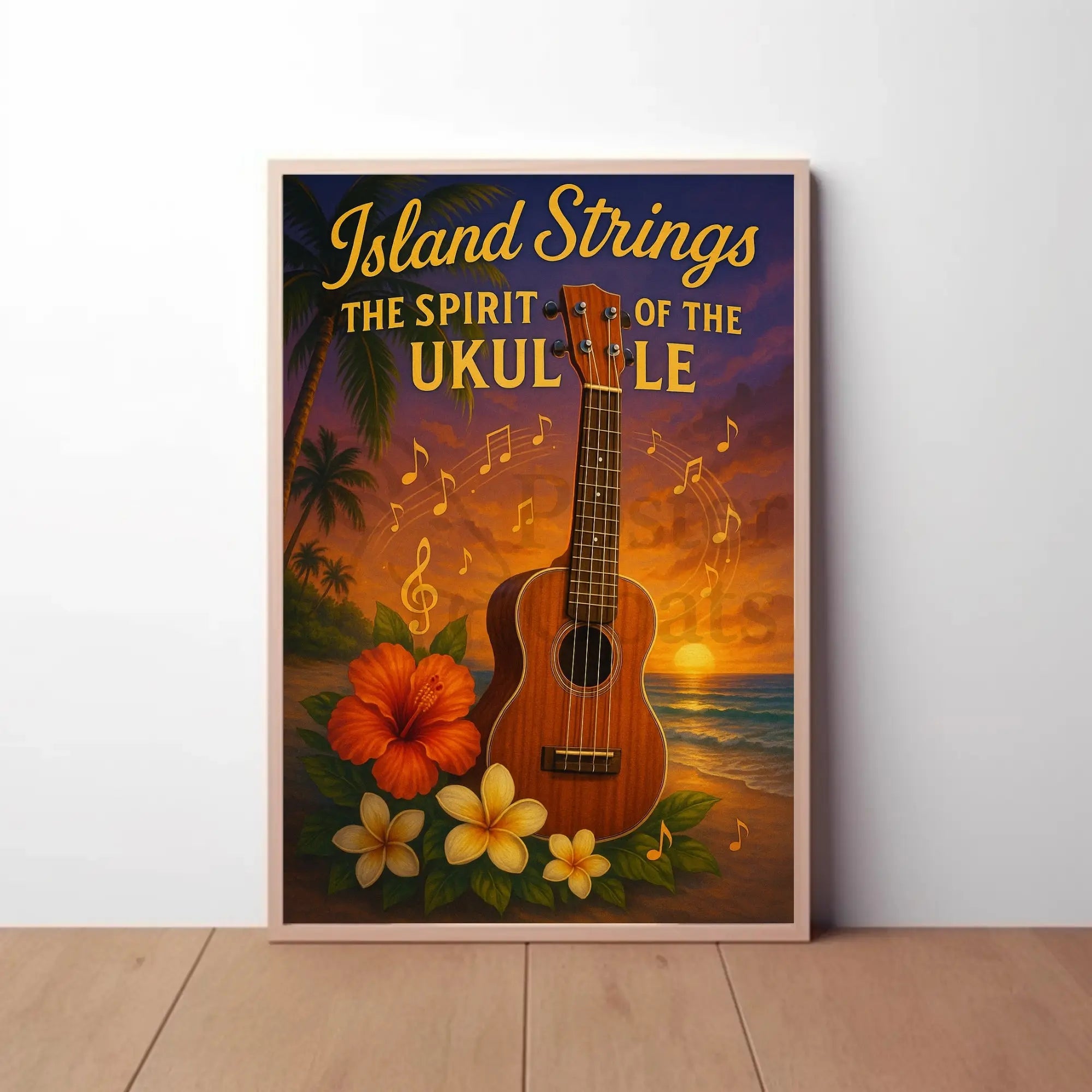 Island Strings: Tropical Music Paradise Cultural Poster PosterGoat