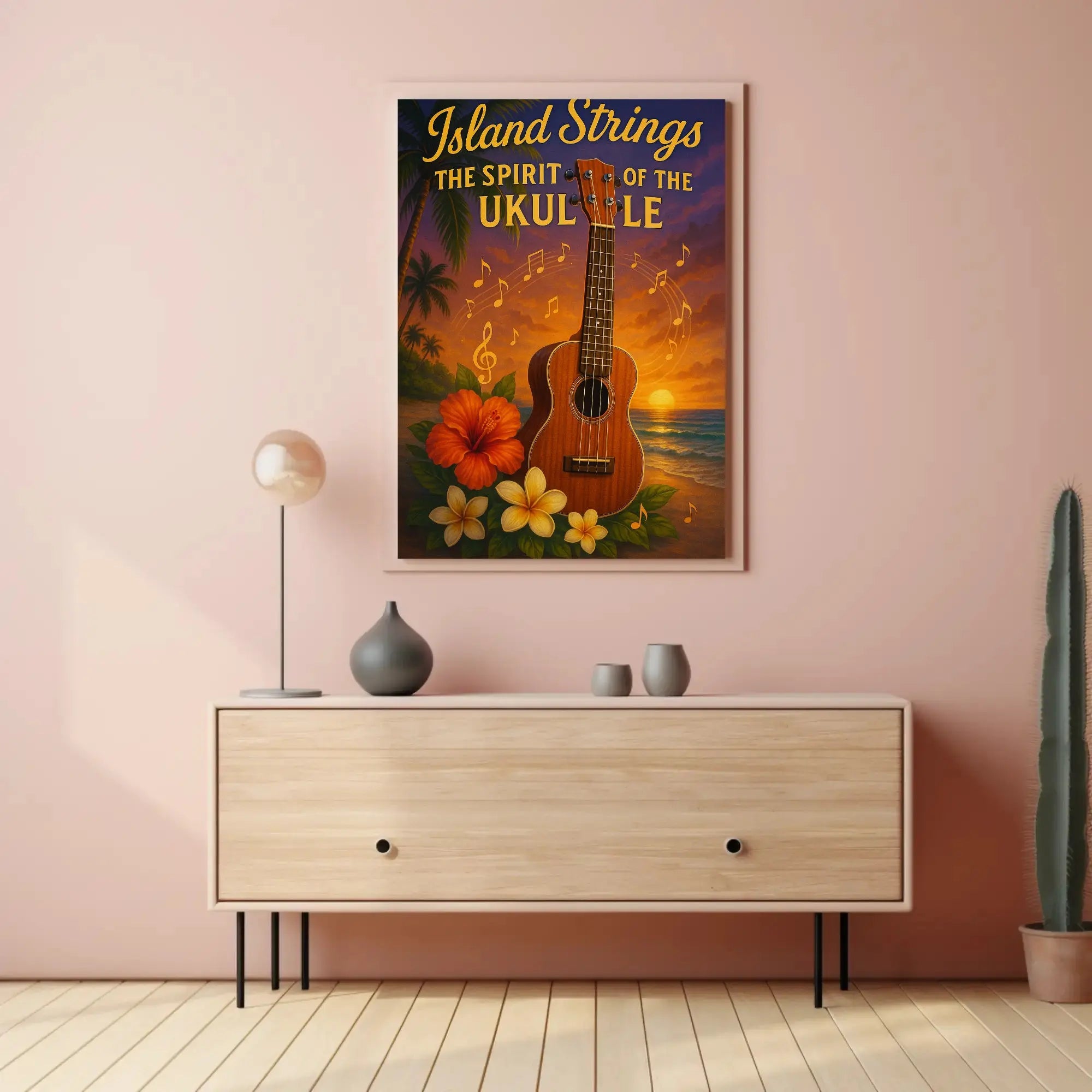 Island Strings: Tropical Music Paradise Cultural Poster PosterGoat