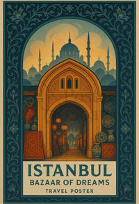 Istanbul Bazaar of Dreams Vintage Travel Poster PosterGoat