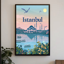 Istanbul Skyline Serenity: Travel Poster PosterGoat