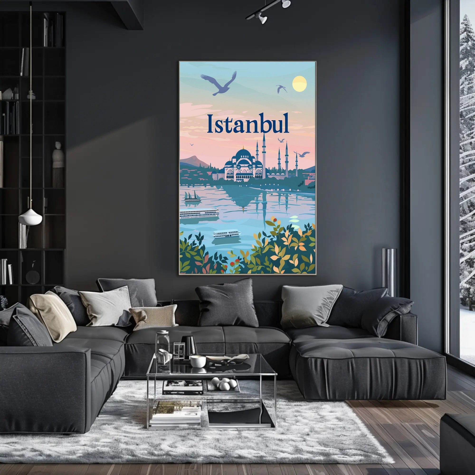 Istanbul Skyline Serenity: Travel Poster PosterGoat