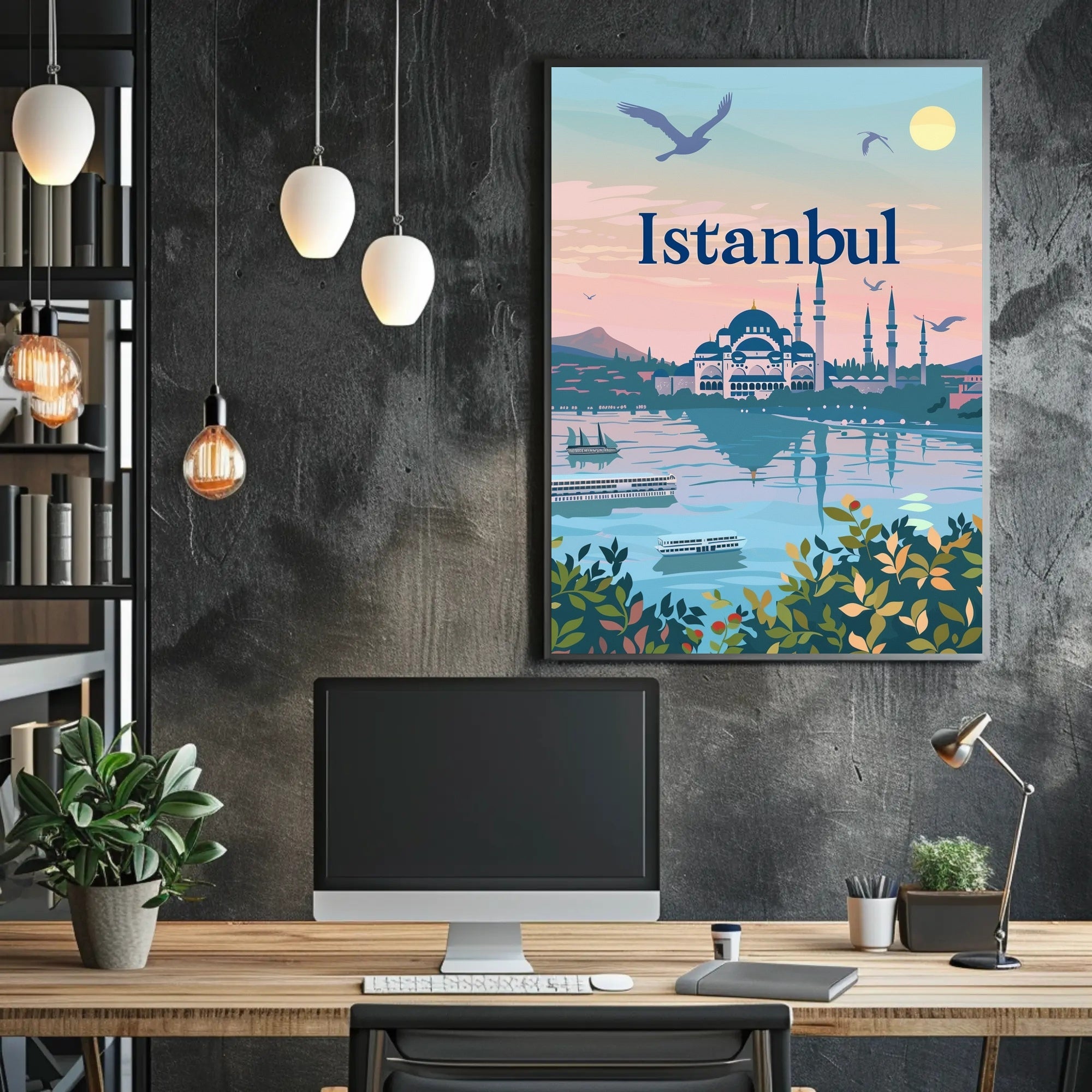 Istanbul Skyline Serenity: Travel Poster PosterGoat