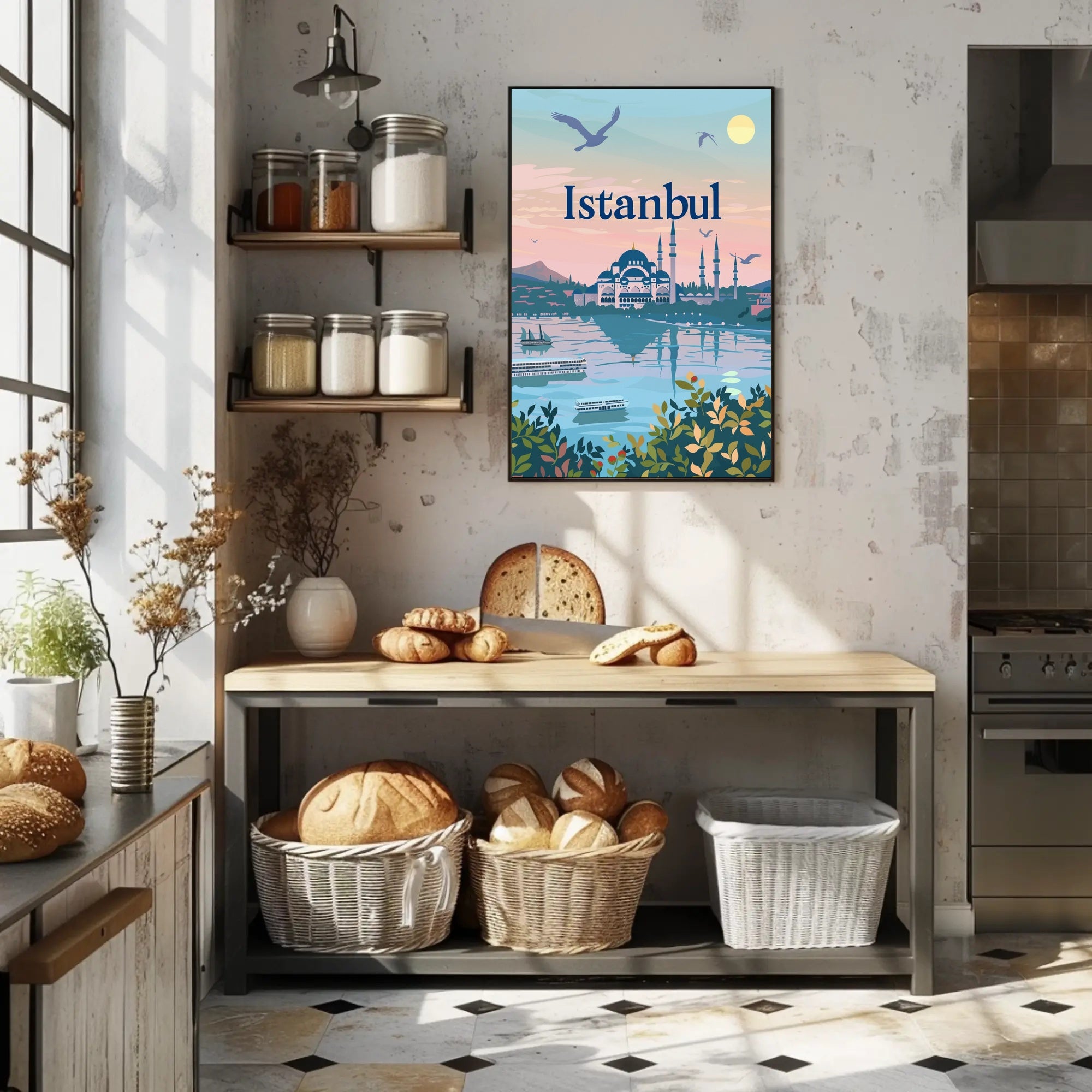 Istanbul Skyline Serenity: Travel Poster PosterGoat