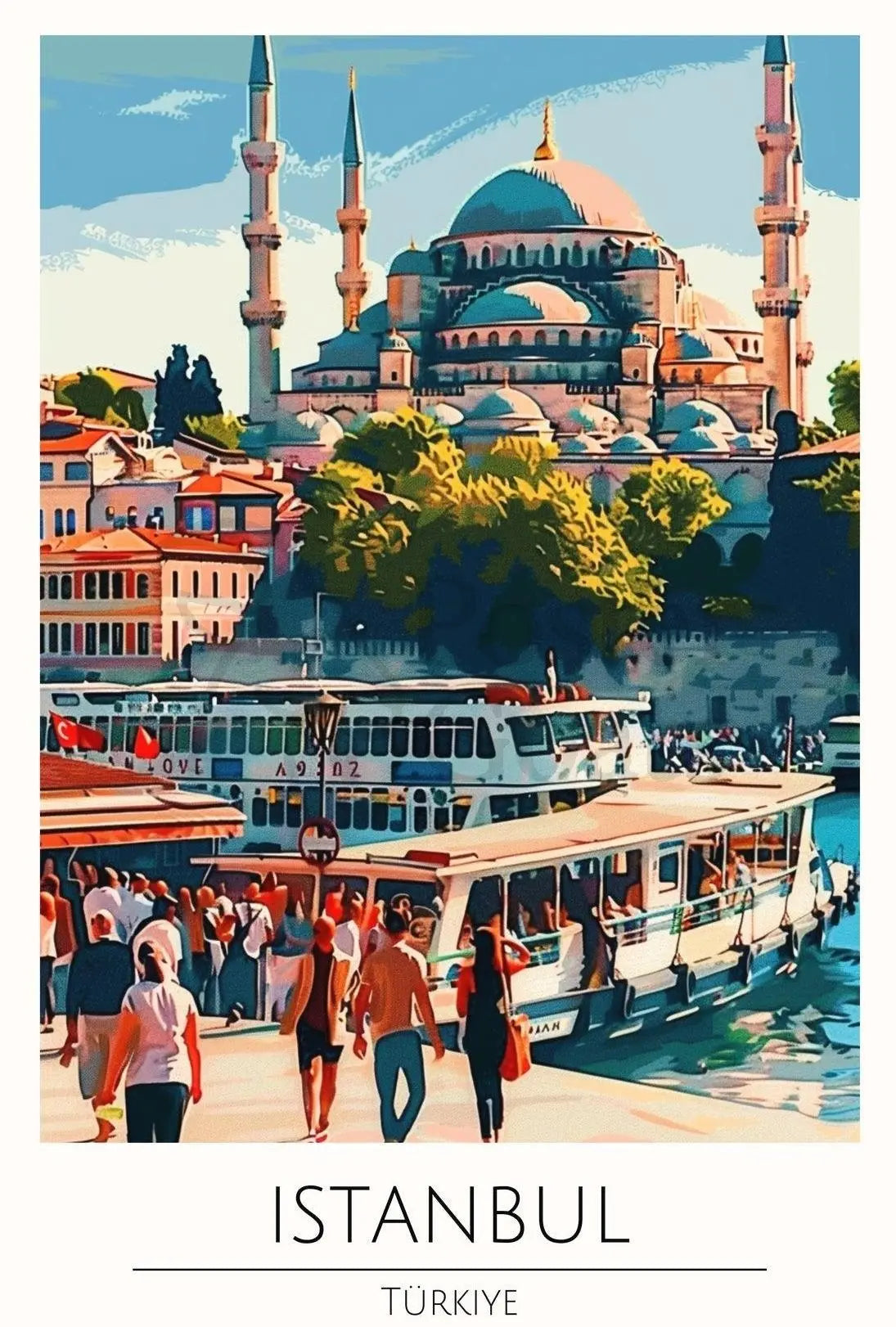 Istanbul Skyline Travel Poster PosterGoat