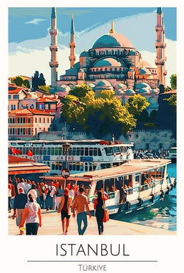 Istanbul Skyline Travel Poster PosterGoat
