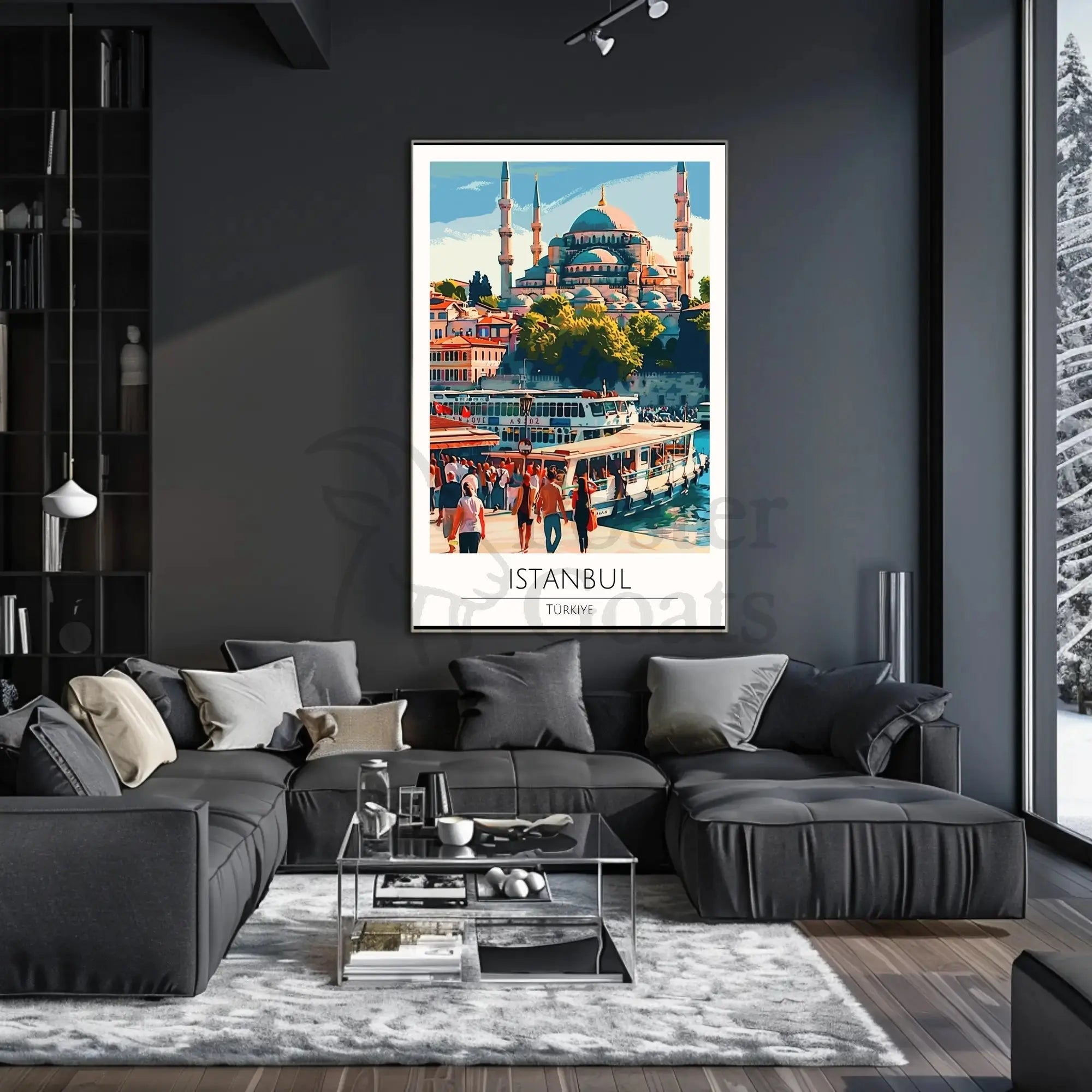 Istanbul Skyline Travel Poster PosterGoat