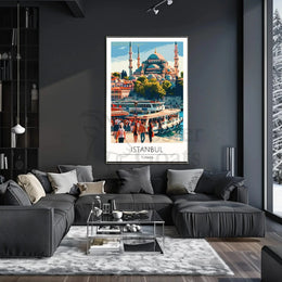 Istanbul Skyline Travel Poster PosterGoat