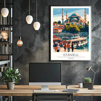Istanbul Skyline Travel Poster PosterGoat