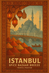 Istanbul Spice Bazaar Breeze Vintage Travel Poster PosterGoat